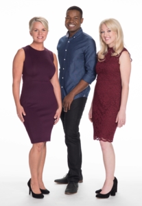 NutriStar winners (from left to right) Morgan Root, Edouard Dorval, Ashley O'Reilly and Edwin Rodriguez (not pictured) lost a total of 400 pounds and attended a Nutrisystem photo shoot in Tampa, Florida. (Photo: Business Wire)